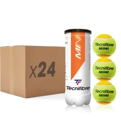 Tecnifibre BALLES MINI-TENNIS : CARTON DE 24 TUBES DE 3 BALLES DE TENNIS> Balles Pédagogiques