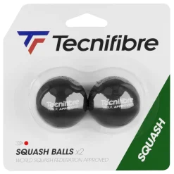 Tecnifibre BALLES SQUASH POINT ROUGE PAR 2> Balles De Squash