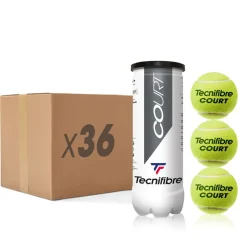 Tecnifibre COURT : CARTON DE 36 TUBES DE 3 BALLES DE TENNIS> Performance Pression