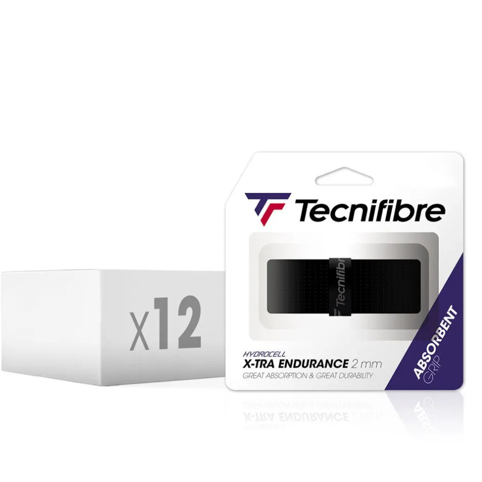 Tecnifibre X-TRA ENDURANCE NOIR (boîte de 12 packs d'1 grip)> Grips