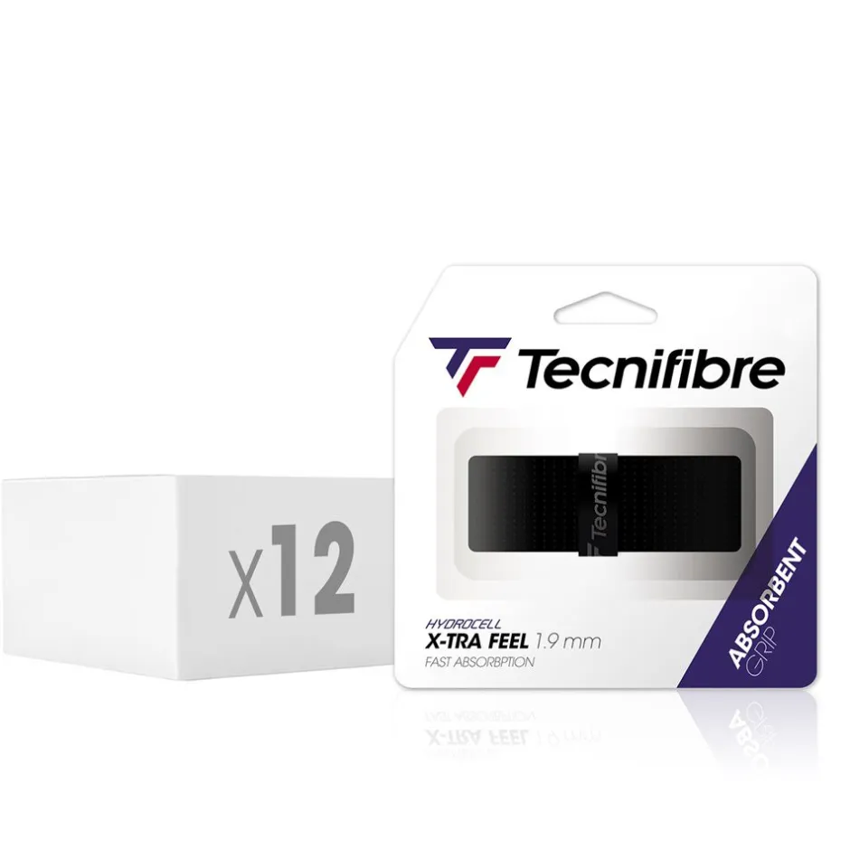 Tecnifibre X-TRA FEEL NOIR (boîte de 12 packs d'1 grip)> Grips