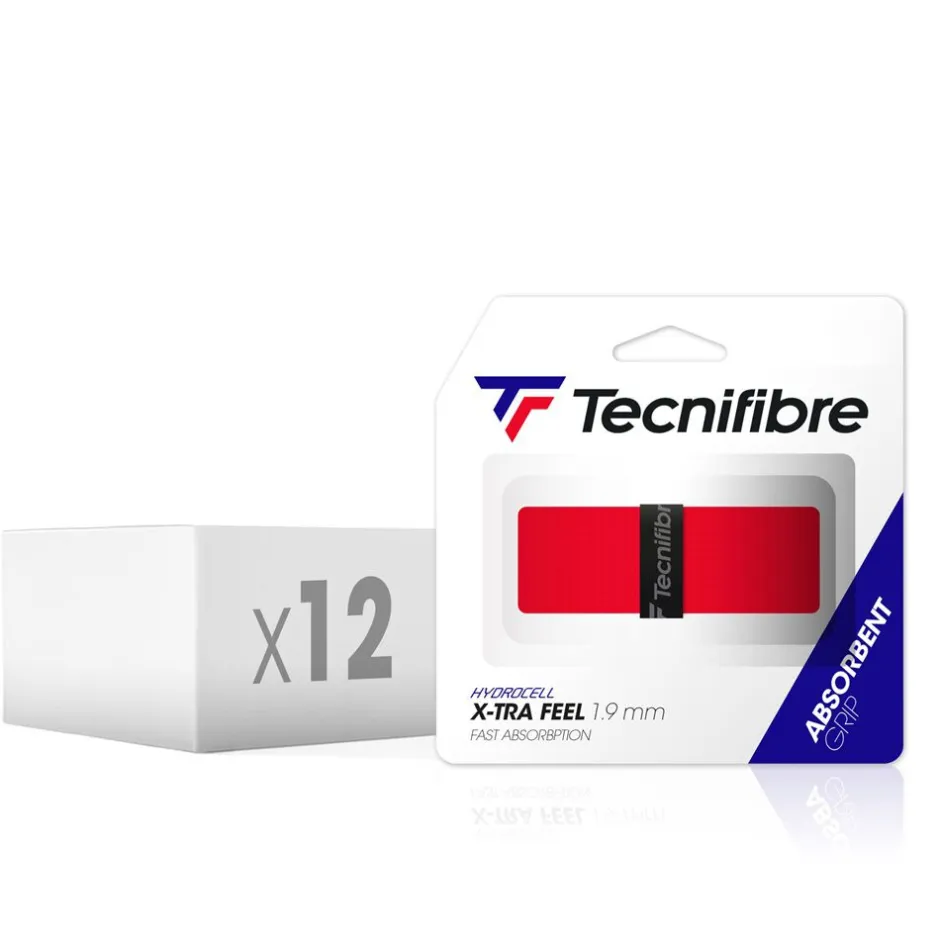 Tecnifibre X-TRA FEEL ROUGE (boîte de 12 packs d'1 grip)> Grips